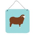 Micasa Merino Sheep Blue Check Wall or Door Hanging Prints6 x 6 in. MI229820